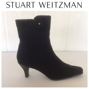 STUART WEITZMAN CANVAS SUEDE ANKLE BOOTS SIZE 8.5
